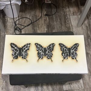 Elegant Black and Gold Butterfly Wall Art